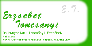 erzsebet tomcsanyi business card