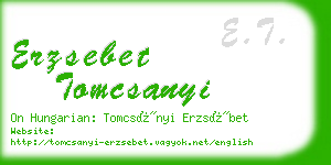 erzsebet tomcsanyi business card